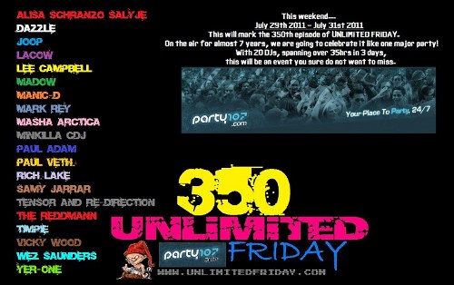 UNLiMiTED FRiDAY 350 - 35+ Hour Event (July 29-31, 2011)